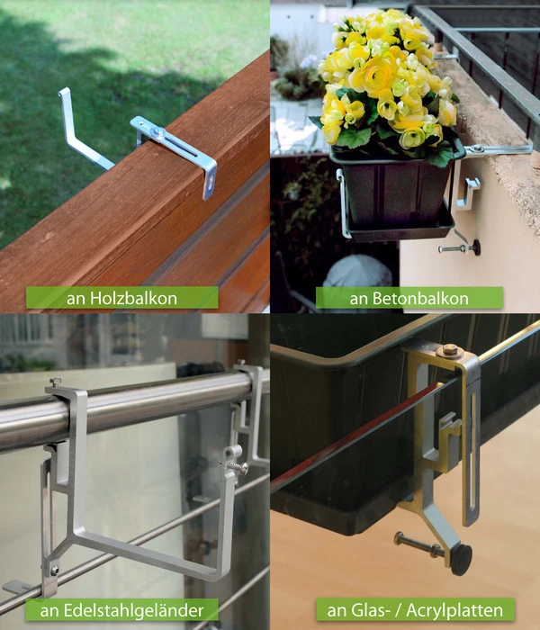 Universal-Blumenkastenhalter, Aluminium 5 Universal-Blumenkastenhalter, Aluminium – Bild 3