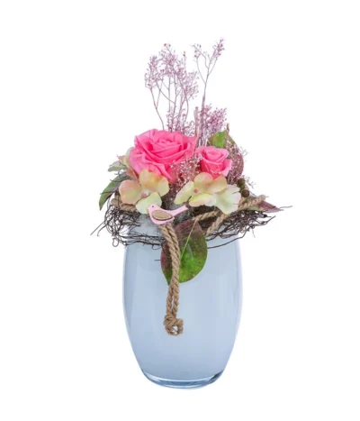 Dehner Arrangement Mit Longlife-Rose Finn, Rosa, Ca. Ø19/H39 Cm