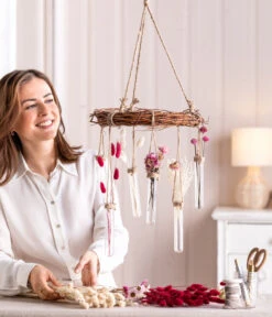 Dehner Kranz Mit Glas-Vasen 7 Dehner Kranz Mit Glas-Vasen -Haus Pflanzen Welt 6032411 WE MO 001 TrockenblumenKranzDIY 2