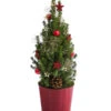 Geschmückter Weihnachtsbaum Antik -Haus Pflanzen Welt 6201933 WE FS 001 WeihnachtsbaeumchenAntikrot16cm