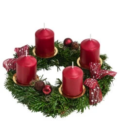 Adventskranz, Dunkelrot, Ca. Ø25/H12 Cm