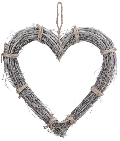 Dehner Türkranz Herz, Weiß, Ca. Ø38 Cm