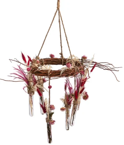 Dehner Kranz Mit Glas-Vasen -Haus Pflanzen Welt 6273874 WE FS 002 KranzmitGlaesschendekoriert