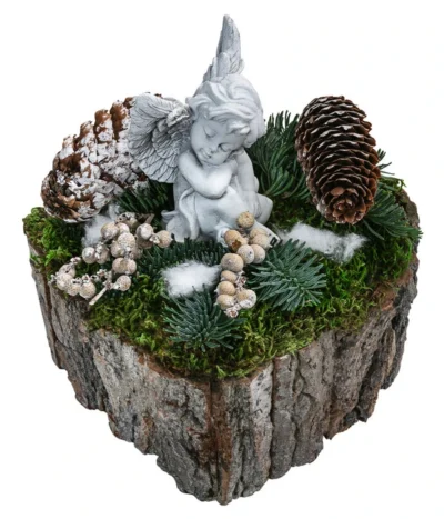 Grabgesteck Elias, Herzförmig, Weiß, Ca. B20/H20/T20 Cm