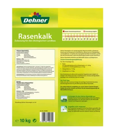 Dehner Rasenkalk, 10 Kg -Haus Pflanzen Welt 632802 WE DE 001 DehnerRasenkalk10kgDuengerDuengemittelKalkRasenduengerMarkenqualitaet