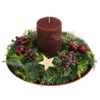 Adventsgesteck, Rot, Ca. Ø25/13 Cm -Haus Pflanzen Welt 6395842 WE FS 001 WeihnachtsgesteckRotAdvent2022