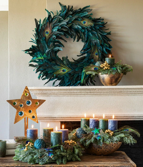 Adventsgesteck Peacock, Ca. B30/H22/T20 Cm 4 Adventsgesteck Peacock, Ca. B30/H22/T20 Cm – Bild 2