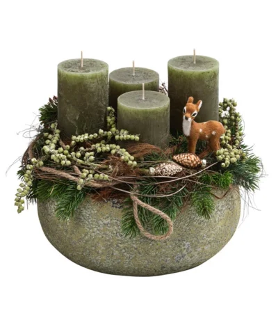 Adventsgesteck Ebony, Ca. Ø33/H26 Cm