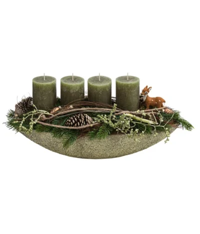 Adventsgesteck Ebony, Ca. B53/H25/T23 Cm