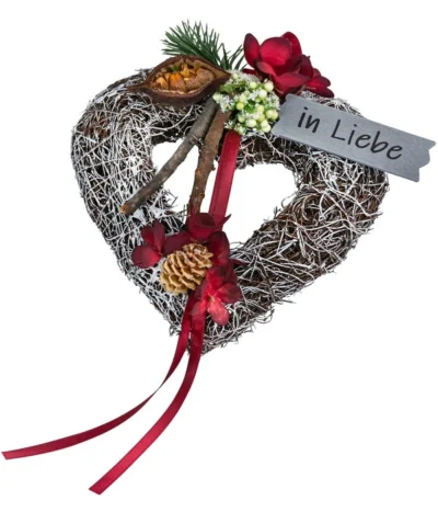 Grabgesteck Salim, Herzförmig, Rot, Ca. B15/H6/T15 Cm -Haus Pflanzen Welt 6461339 WE FS 001 HerzSalimOffenRot15cmAllerheiligen2023