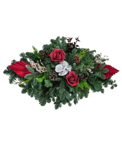 Grabbukett, Oval, Rot, Ca. B60/H15/T30 Cm