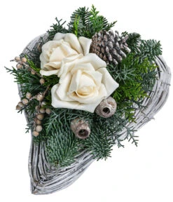 Grabgesteck, Herzförmig, Creme