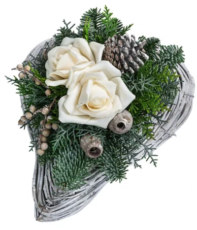 Grabgesteck, Herzförmig, Creme