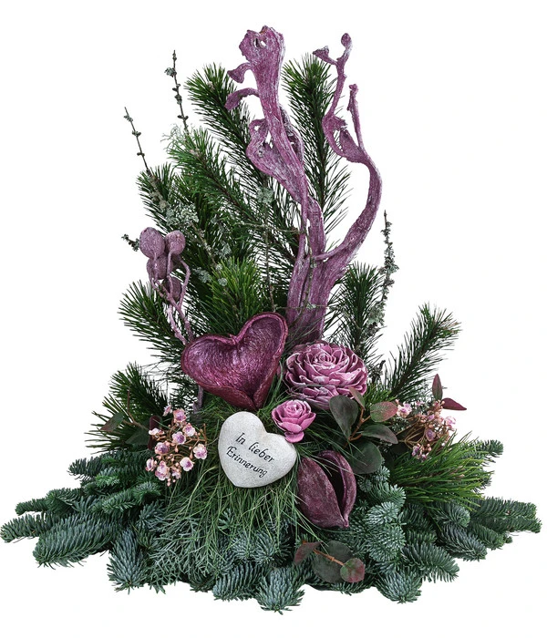 Grabgesteck Unvergessen, Ca. B60/H60/T40 Cm 3 Grabgesteck Unvergessen, Ca. B60/H60/T40 Cm