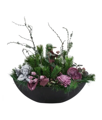 Grabgesteck Unvergessen, Oval, Ca. B60/H60/T25 Cm