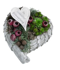 Grabgesteck In Erinnerung, Herzförmig, Ca. B25/H15/T20 Cm