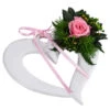 Dehner Keramik-Herz Mit Longlife-Rose Evelin, Rosa, Ca. B11/H3 Cm
