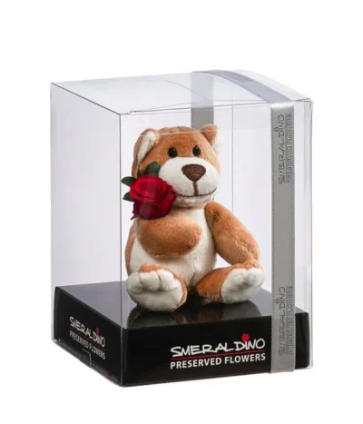 Dehner Kuschelbär Mit Longlife-Rose, Ca. B6/H10 Cm -Haus Pflanzen Welt 6537732 WE FS 001 LonglifeRoseBaerROT