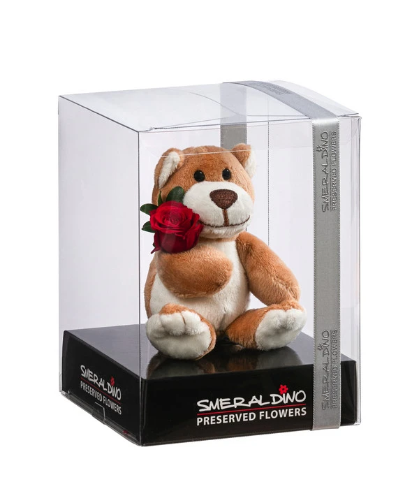 Dehner Kuschelbär Mit Longlife-Rose, Ca. B6/H10 Cm 4 Dehner Kuschelbär Mit Longlife-Rose, Ca. B6/H10 Cm – Bild 2