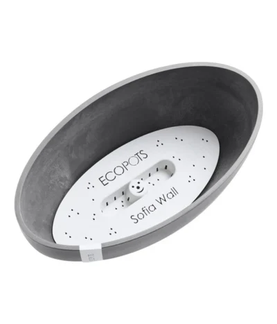 Ecopots Kunststoff-Schale Sofia Mit Wassersystem, Oval, Grau, Ca. B43/H17,5/T25 Cm -Haus Pflanzen Welt 6614713 WE DE 001 EcopotsKunststoffSchaleSofiabreitovalgrau
