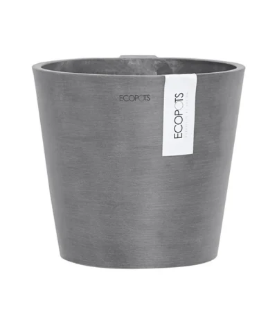 Ecopots Kunststoff-Topf Amsterdam Wall, Rund, Grau, Ca. Ø21,8/H17,5 Cm