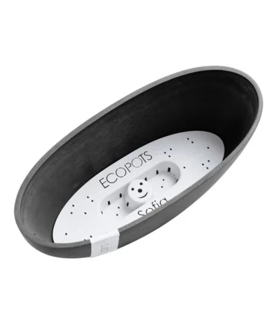 Ecopots Kunststoff-Schale Sofia Mit Wassersystem, Oval, Dunkelgrau, Ca. B30/H13,5/T13 Cm -Haus Pflanzen Welt 6614929 WE DE 001 EcopotsKunststoffSchaleSofiamitWassersystemovaldunkelgrau