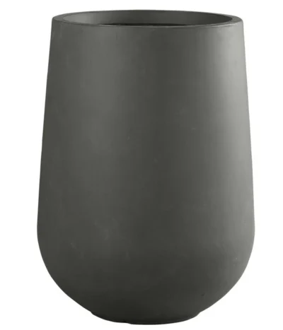 Dehner Fiberglas-Topf Curved, Rund, Grau