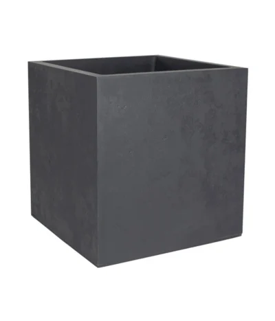 EDA-plastiques Kunststoff-Topf Basalt, Quadratisch, Anthrazit, Ca. B49,5/H49,5/T49,5 Cm