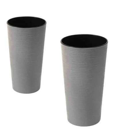 Siena Garden Kunststoff-Topf-Set ECO Lens, Konisch, Ca. Ø25/H46,5 & Ø30/H57 Cm, 2-teilig