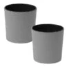 Siena Garden Kunststoff-Topf ECO Lens, Rund, Grau, Ca. Ø25/H25 Cm, 2er-Set -Haus Pflanzen Welt 6654933 WE FS 001 PflanzgefaessEcoLensGrau