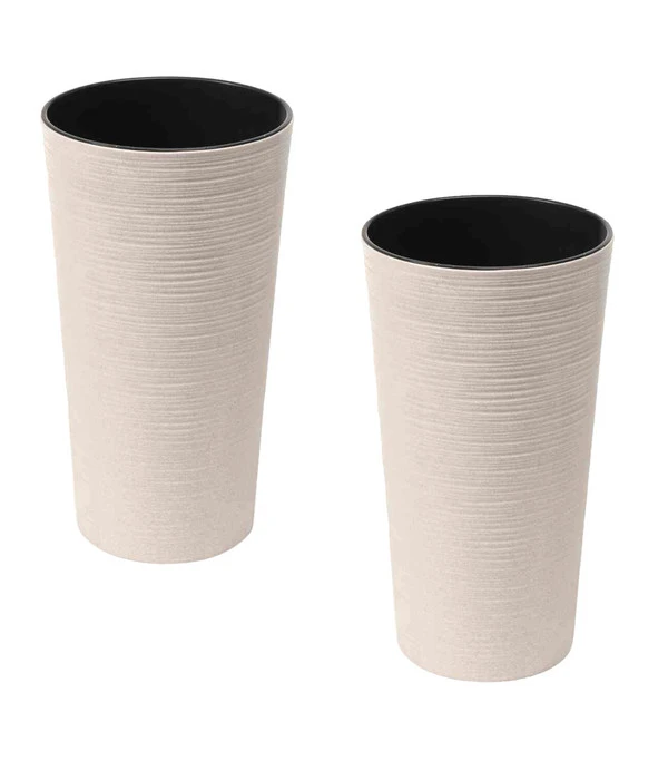 Siena Garden Kunststoff-Topf ECO Locon, Konisch, Weiß, Ca. Ø25/H46,5 Cm, 2er-Set 3 Siena Garden Kunststoff-Topf ECO Locon, Konisch, Weiß, Ca. Ø25/H46,5 Cm, 2er-Set