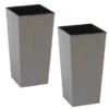 Siena Garden Kunststoff-Säulen ECO Nizza, Konisch, Grau, Ca. B30/H57/T30 Cm, 2er-Set -Haus Pflanzen Welt 6655062 WE FS 001 PflanzgefaessEcoNizza30Grau