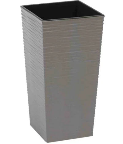 Siena Garden Kunststoff-Säulen ECO Nizza, Konisch, Grau, Ca. B30/H57/T30 Cm, 2er-Set -Haus Pflanzen Welt 6655062 WE FS 002 PflanzgefaessEcoNizza30Grau