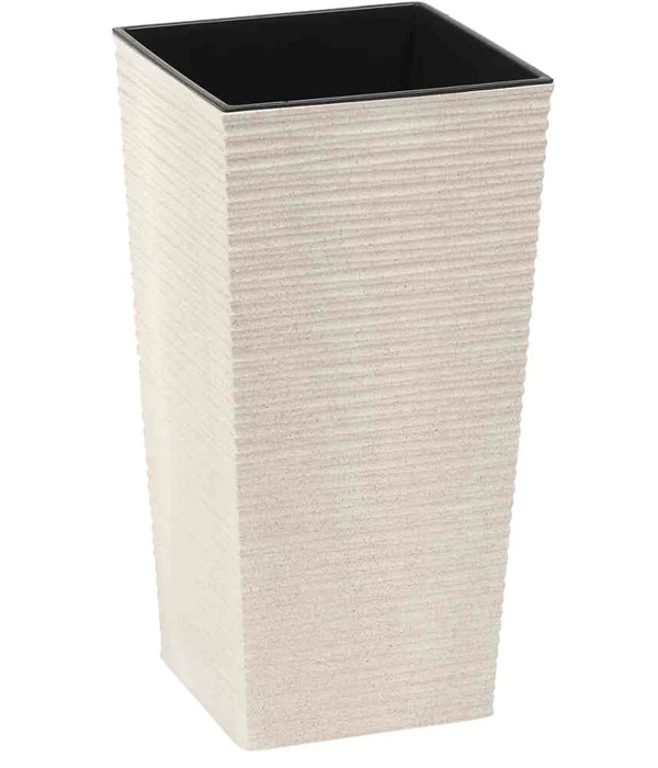 Siena Garden Kunststoff-Topf ECO Nizza, Konisch, Weiß, Ca. B25/H46,5/T25 Cm, 2er-Set 4 Siena Garden Kunststoff-Topf ECO Nizza, Konisch, Weiß, Ca. B25/H46,5/T25 Cm, 2er-Set – Bild 2