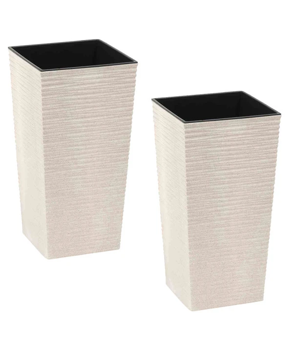 Siena Garden Kunststoff-Säulen ECO Nizza, Konisch, Weiß, Ca. B30/H57/T30 Cm, 2er-Set 3 Siena Garden Kunststoff-Säulen ECO Nizza, Konisch, Weiß, Ca. B30/H57/T30 Cm, 2er-Set