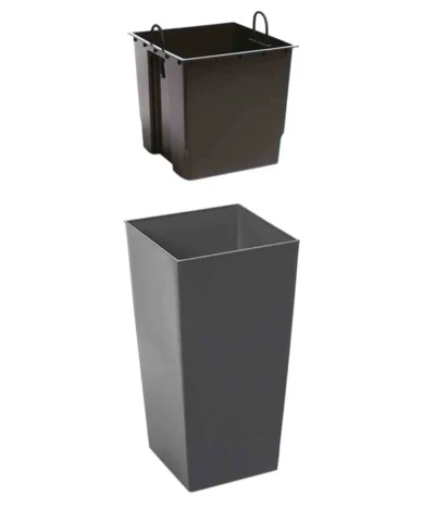 Siena Garden Kunststoff-Topf Lyon, Konisch, Ca. B40/H75/T40 Cm -Haus Pflanzen Welt 6655377 WE DE 001 PflanzgefaessLyonAnthrazit