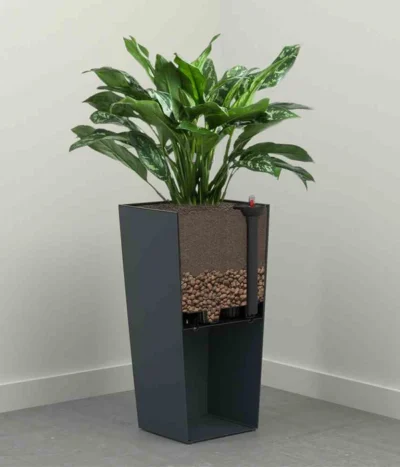 Siena Garden Kunststoff-Topf Lyon, Konisch, Ca. B40/H75/T40 Cm -Haus Pflanzen Welt 6655377 WE DE 003 PflanzgefaessLyonAnthrazit