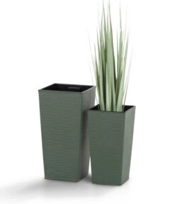 Siena Garden Kunststoff-Topf ECO Nizza, Konisch, Ca. B25/H46,5/T25 Cm -Haus Pflanzen Welt 6655518 WE DE 001 PflanzgefaessEcoNizza25Gruen