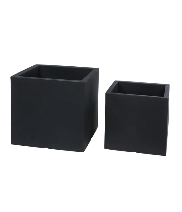 Farmet Kunststoff-Topf-Set Atlantis, Quadratisch, Anthrazit, 2-teilig 3 Farmet Kunststoff-Topf-Set Atlantis, Quadratisch, Anthrazit, 2-teilig