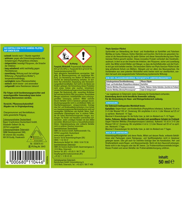 PROTECT GARDEN Phyto Gemüse-Pilzfrei, 50 Ml 4 PROTECT GARDEN Phyto Gemüse-Pilzfrei, 50 Ml – Bild 2