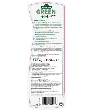 Dehner Green Nature Veggie-Dünger, 1 L 5 Dehner Green Nature Veggie-Dünger, 1 L -Haus Pflanzen Welt 6709596 WE DE 001 DehnerGreenNatureVeggieduenger1l