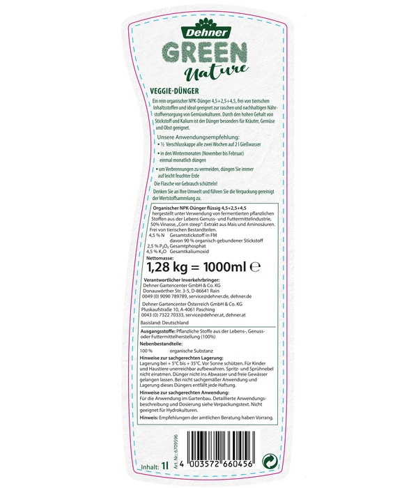 Dehner Green Nature Veggie-Dünger, 1 L 4 Dehner Green Nature Veggie-Dünger, 1 L – Bild 2