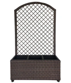 Dehner Polyrattan-Kasten Mit Spalier Und Rollen, Ca. B81/H144/T33 Cm, Braun 5 Dehner Polyrattan-Kasten Mit Spalier Und Rollen, Ca. B81/H144/T33 Cm, Braun -Haus Pflanzen Welt 6727259 WE FS 002 DehnerPolyrattanBlumenkastenmitSpalier
