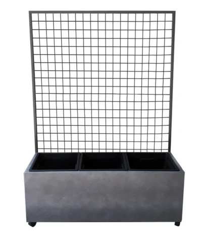 Dehner Leichtbeton-Kasten Mit Spalier Und Rollen, Ca. B100/H142/T37 Cm, Grau -Haus Pflanzen Welt 6728448 WE FS 002 DehnerLeichtbetonKastenmitSpalier