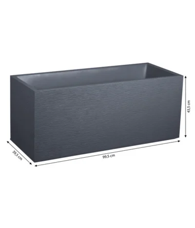 EDA-plastiques Kunststoff-Kasten Graphit, Anthrazit, Ca. B99,5/H43,5/T39,5 Cm -Haus Pflanzen Welt 6763908 WE BG 001 PflanzkastenGraphit100cm