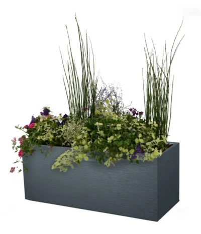 EDA-plastiques Kunststoff-Kasten Graphit, Anthrazit, Ca. B99,5/H43,5/T39,5 Cm -Haus Pflanzen Welt 6763908 WE FS 002 PflanzkastenGrap100cm