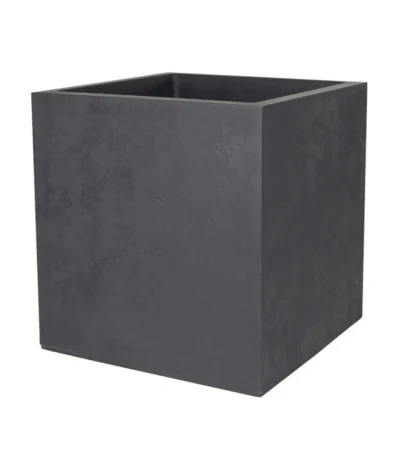 EDA-plastiques Kunststoff-Topf Basalt, Quadratisch, Anthrazit, Ca. B39,5/H43,5/T39,5 Cm