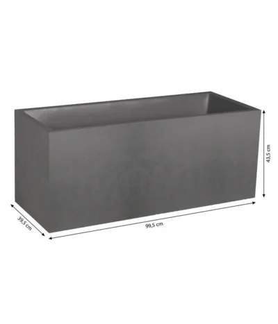 EDA-plastiques Kunststoff-Kasten Basalt, Anthrazit, Ca. B99,5/H43,5/T39,5 Cm -Haus Pflanzen Welt 6763973 WE BG 001 PflanzkastenGraphit100cm