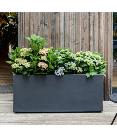 EDA-plastiques Kunststoff-Kasten Basalt, Anthrazit, Ca. B99,5/H43,5/T39,5 Cm -Haus Pflanzen Welt 6763973 WE MO 001 PflanzkastenGrap100cm