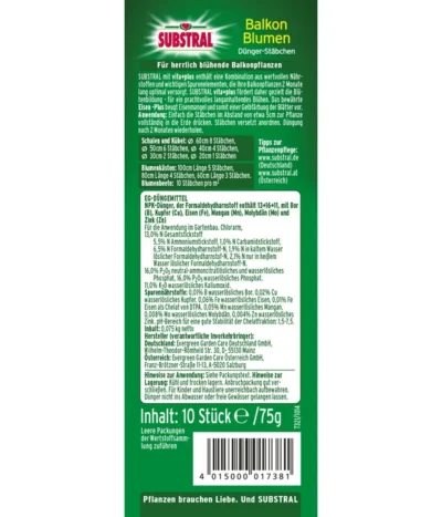 Substral® Düngestäbchen Für Balkonblumen, 10 Stk. 5 Substral® Düngestäbchen Für Balkonblumen, 10 Stk. -Haus Pflanzen Welt 6770440 WE DE 001 SubstralDuengerstaebchenBalkonpflanzen10St